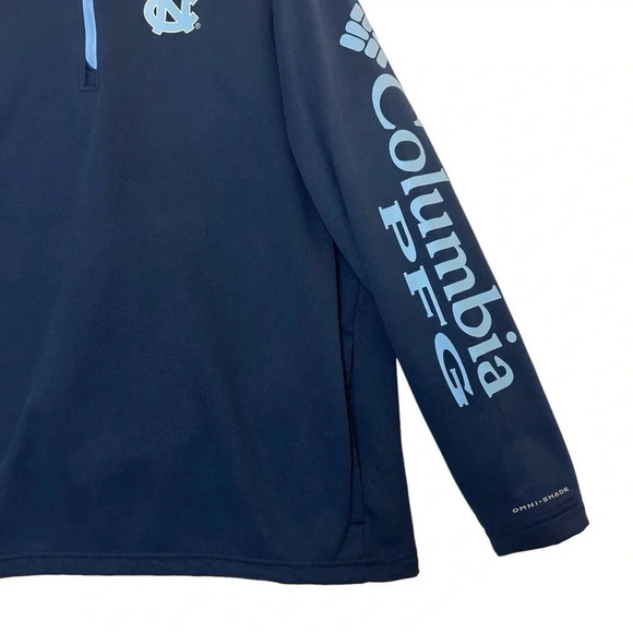 COLUMBIA Men's North Carolina Tar Heels Navy Quarter-Zip Pullover XXL - Picture 6 of 13